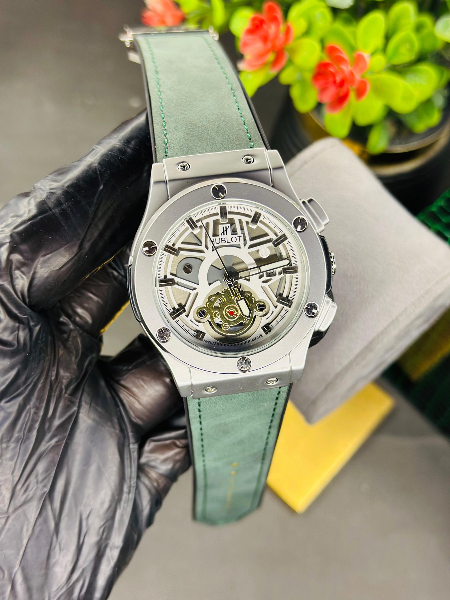 HUBLOT LEATHER STRIPS WATCH