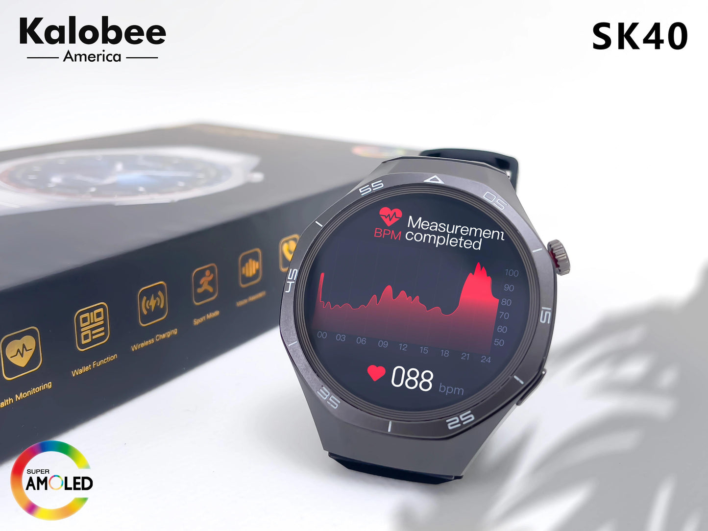 Kalobee America SK40 Smart Watch + 3 Straps