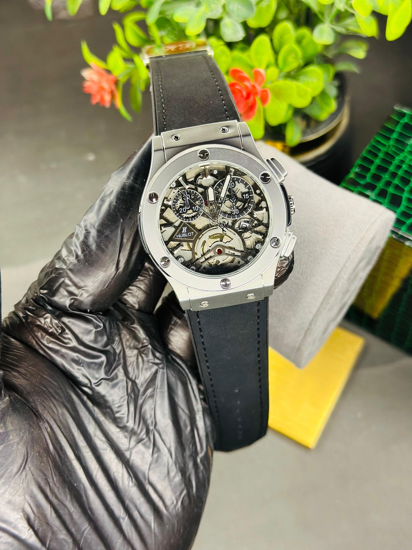 HUBLOT LEATHER STRIPS WATCH