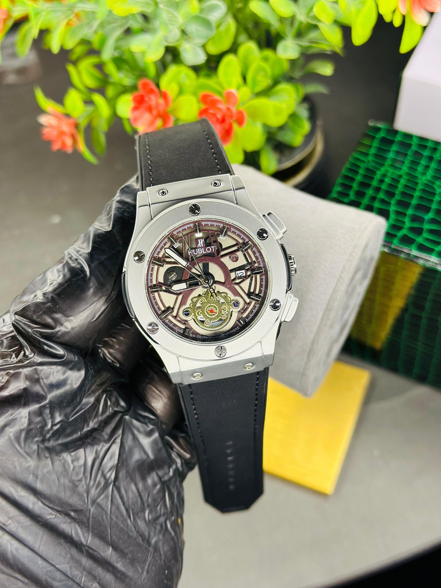 HUBLOT LEATHER STRIPS WATCH