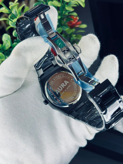 Black Aura™ Japan High Weight – Premium Steel Master Lock Watch